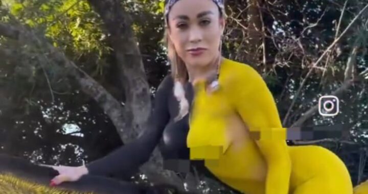 Modelo es investigada por pintar un caballo como promesa al Club Guaraní