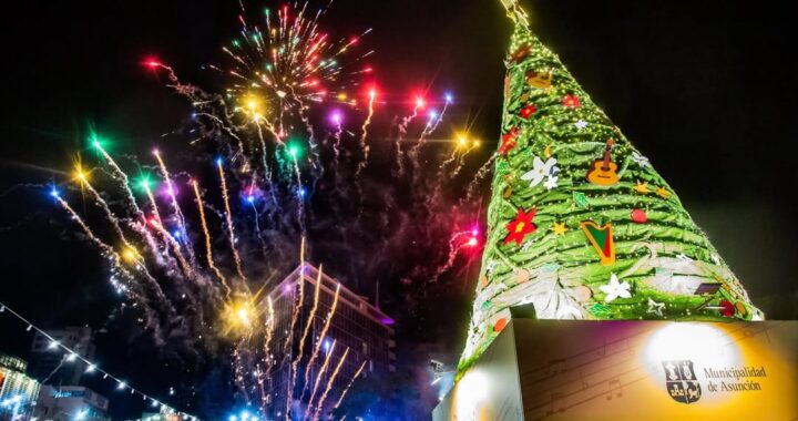 Raúl Latorre participó del encendido del árbol navideño en la Plaza de la Democracia